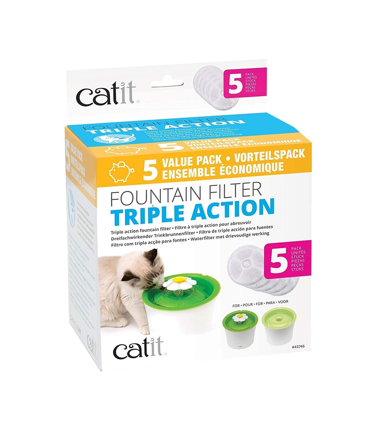 Catit Filtro Fuente Triple Accion 5un