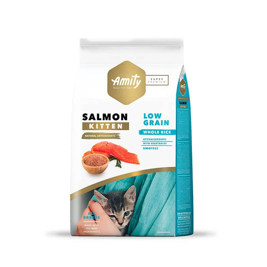 PROMO 2 SACOS AMITY LOW GRAIN SALMON KITTEN 2kg (Total 4kg)