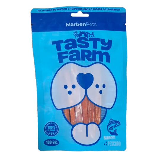 Tf Tiritas De Salmon Para Perro Tasty Farm Forma A 100 GR